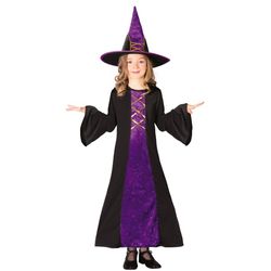 Kostým detský Čarodejnica, čierno-fialový, 5-6 rokov