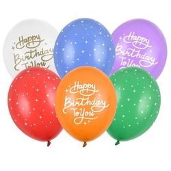 Balóniky latexové Happy Birthday To You mix 30 cm 6 ks