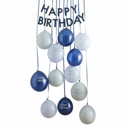 Sada balóniková závesná "Happy Birthday" 12 ks