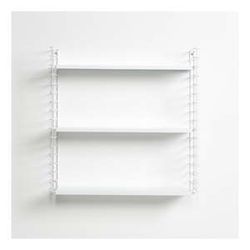 Trojposchodový regál s bielymi policami Metaltex Libro, šírka 70 cm