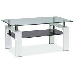 Lisa II sklenený konferenčný stolík biela / chrómová / priehľadná