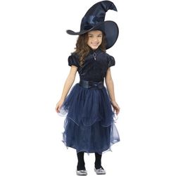 Kostým detský Čarodejnica tmavo modrý s klobúkom veľ. M (7-9 rokov)
