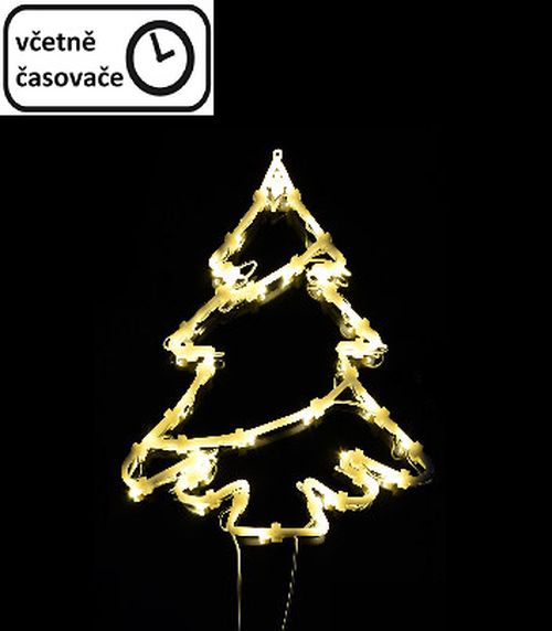 Vianočná dekorácia na okno - 35 LED, strom