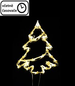 Vianočná dekorácia na okno - 35 LED, strom
