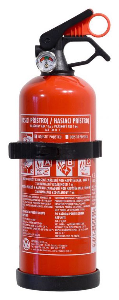 Hasiaci prístroj práškový - 1 kg, ( 8 A 34 B / C ) ABC