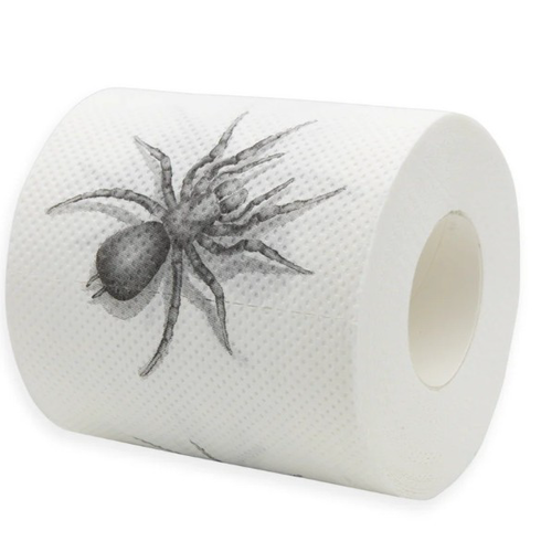 Toaletný papier s pavúkom
