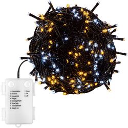 Vianočná reťaz 100 LED - 10 m, teple a studeno biela