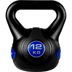 MOVIT kettlebell činka - 12 kg, čierna / tmavo- modrá