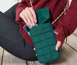 Puzdro na smartfón s izoláciou, tmavozelené