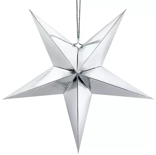 HVIEZDA papierová strieborná 45cm