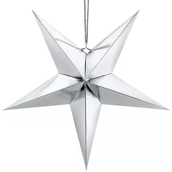 HVIEZDA papierová strieborná 45cm