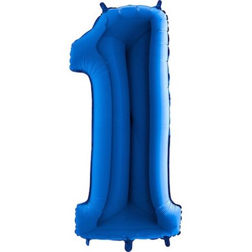 Balón fóliový číslo modré 1