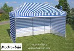 Záhradný párty stan PROFI STEEL 3 x 6 - modro-biela
