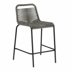 Sivá barová stolička s oceľovou konštrukciou La Forma Glenville, výška 62 cm