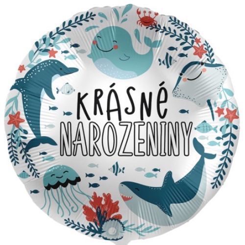 Balónik fóliový Krásné narozeniny Podmorský svet