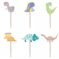 Zápichy na tortu Dinosaury 10 cm 6 ks