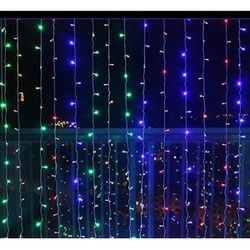 Vianočné osvetlenie - svetelný záves - 3 x 3 m farebná 300 LED
