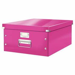 Ružová úložná škatuľa Leitz Universal, dĺžka 48 cm
