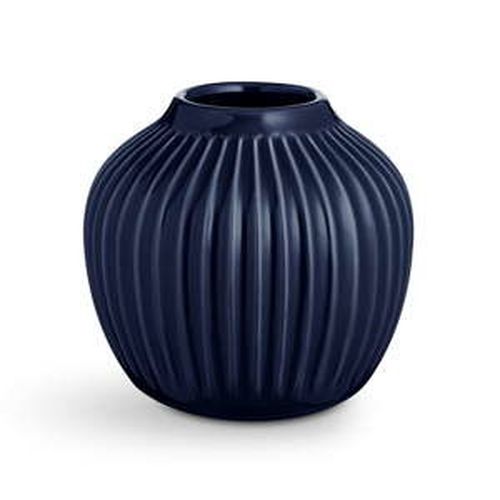 Tmavomodrá kameninová váza Kähler Design Hammershoi, výška 12,5 cm