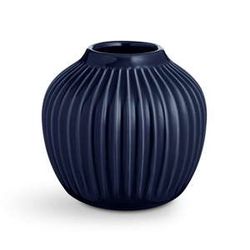 Tmavomodrá kameninová váza Kähler Design Hammershoi, výška 12,5 cm