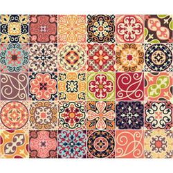 Sada 30 nástenných samolepiek Ambiance Cement Tiles La Valette, 10 × 10 cm