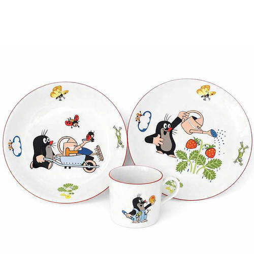 Thun Jedálenská súprava Krtko a jahôdky 3 ks