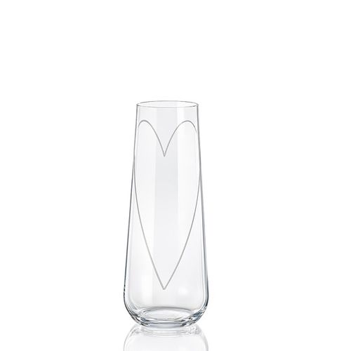 Crystalex GLASS HEART poháre na prosecco 250 ml, 2 ks