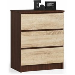 Ak furniture Komoda Kuba 60 cm - 3 zásuvky wenge/sonoma