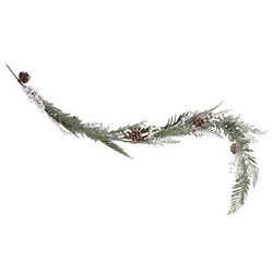 Girlanda vianočné Zasnežené listy s bielymi bobuľami 1,9 m