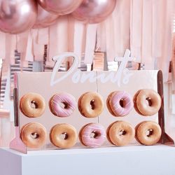 STENA na donuty metalická Rose Gold 55x33x23cm