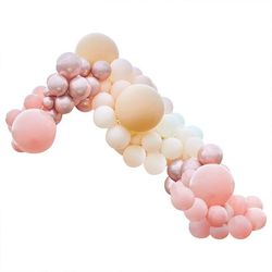 SADA balónikov na balónikový oblúk Deluxe broskyňová / ružová / ružové zlato 200ks