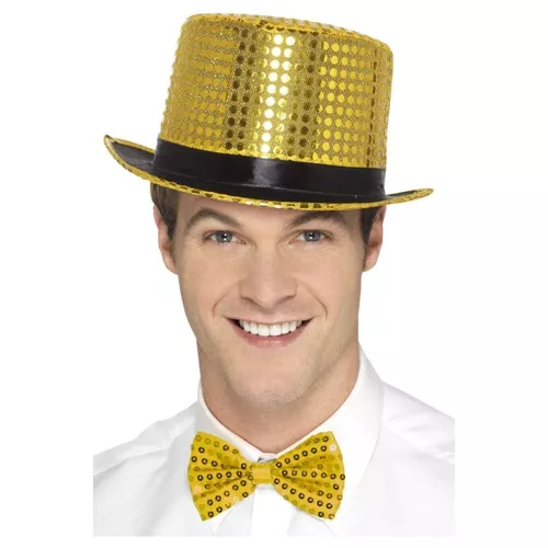 KLOBÚK s flitrami zlatý