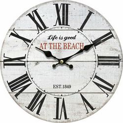 Drevené nástenné hodiny At the beach, pr. 34 cm