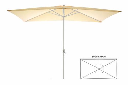 Záhradný slnečník - obdĺžnikový 2 x 3 m - champagne