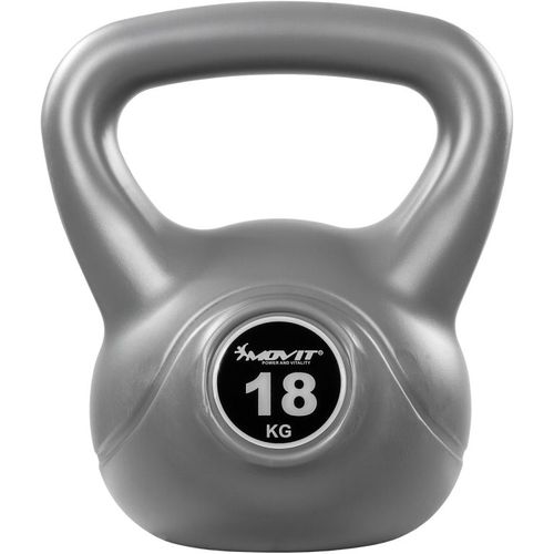 MOVIT Kettlebell činka - 18 kg, sivá/čierna