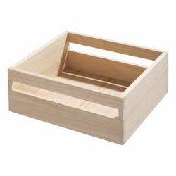 Úložný box z dreva paulownia iDesign Eco Handled, 25,4 x 25,4 cm