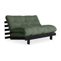 Rozkladacia pohovka so zeleným poťahom Karup Design Roots Black/Olive Green