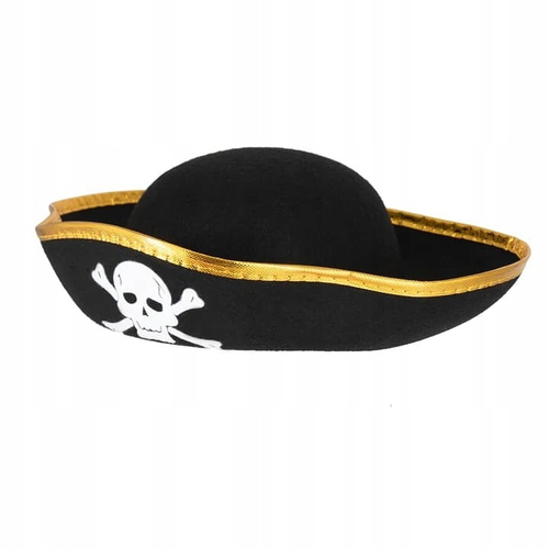 Čierno-zlatý pirátsky klobúk