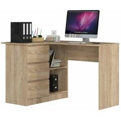 Avord Rohový písací stôl B16 124 cm dub sonoma ľavý