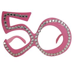 Okuliare ružové 50 s diamantmi