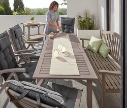 Rozkladací stôl »Leira« s výrezom na slnečník
