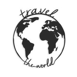 Čierna kovová nástenná dekorácia Travel The World, 55 × 62 cm