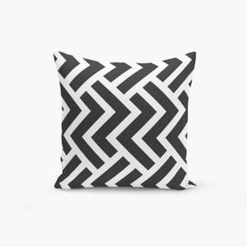 Čierno-biela obliečka na vankúš s bavlnou Minimalist Cushion Covers Black White Geometric Duro, 45 × 45 cm