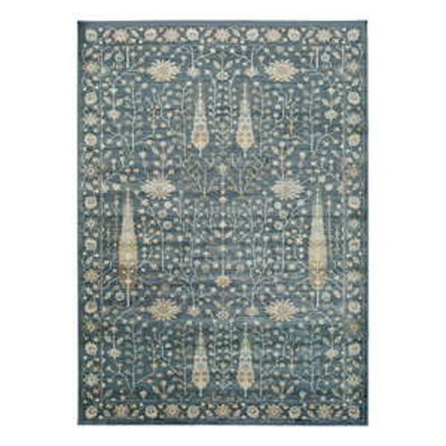 Modrý koberec z viskózy Universal Vintage Flowers, 160 x 230 cm