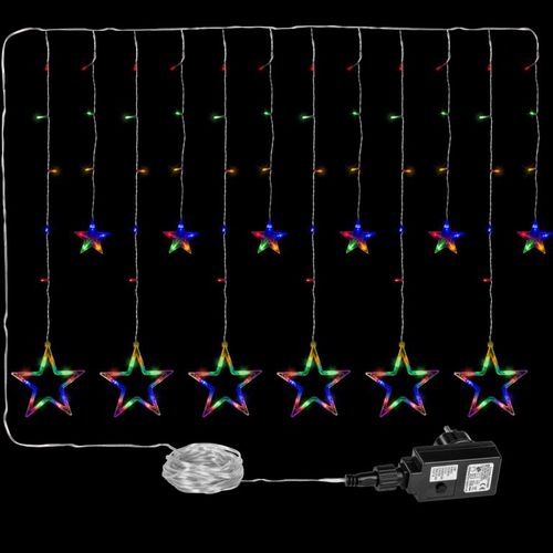 Vianočná dekorácia - svietiace hviezdy, 150 LED, farebné