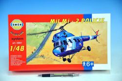 Model Kliklak Vrtulník Mil Mi 2 - Policie 27,6x30cm v krabici 34x19x5,5cm