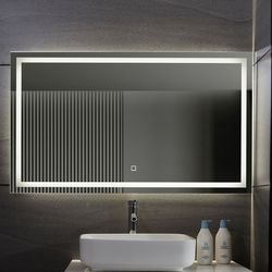 AQUAMARIN kúpeľňové zrkadlo s LED osvetlením, 120 x 70 cm