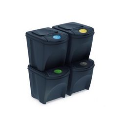 Kôš na triedený odpad Sortibox 25 l, 4 ks, antracit IKWB20S4 S433