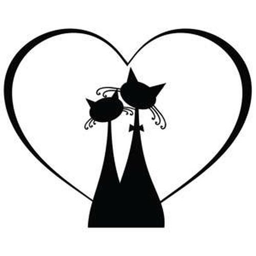 Čierna samolepka na vypínač Ambiance Cat Couple