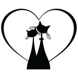 Čierna samolepka na vypínač Ambiance Cat Couple
